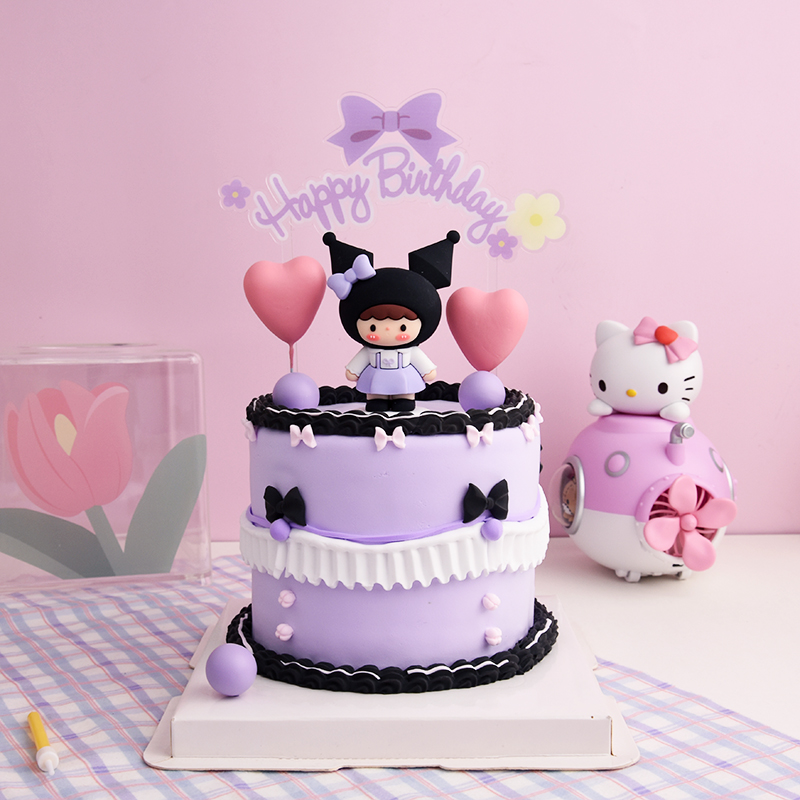 儿童蛋糕装饰卡通猫咪女孩玩偶