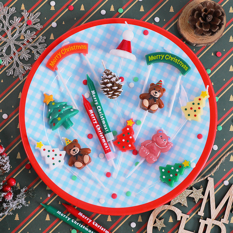 小熊圣诞树松果圣诞帽子拱门蜡烛