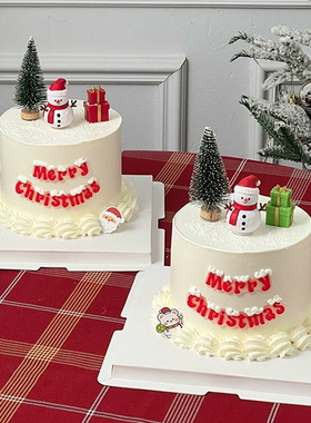 圣诞老人雪人蛋糕装饰玩偶摆件MerryChristmas圣诞节软胶烘焙插件
