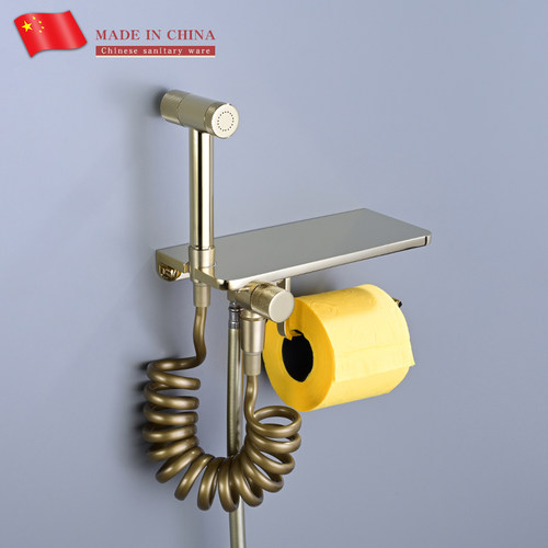 置物纸巾架带马桶喷枪冲洗器