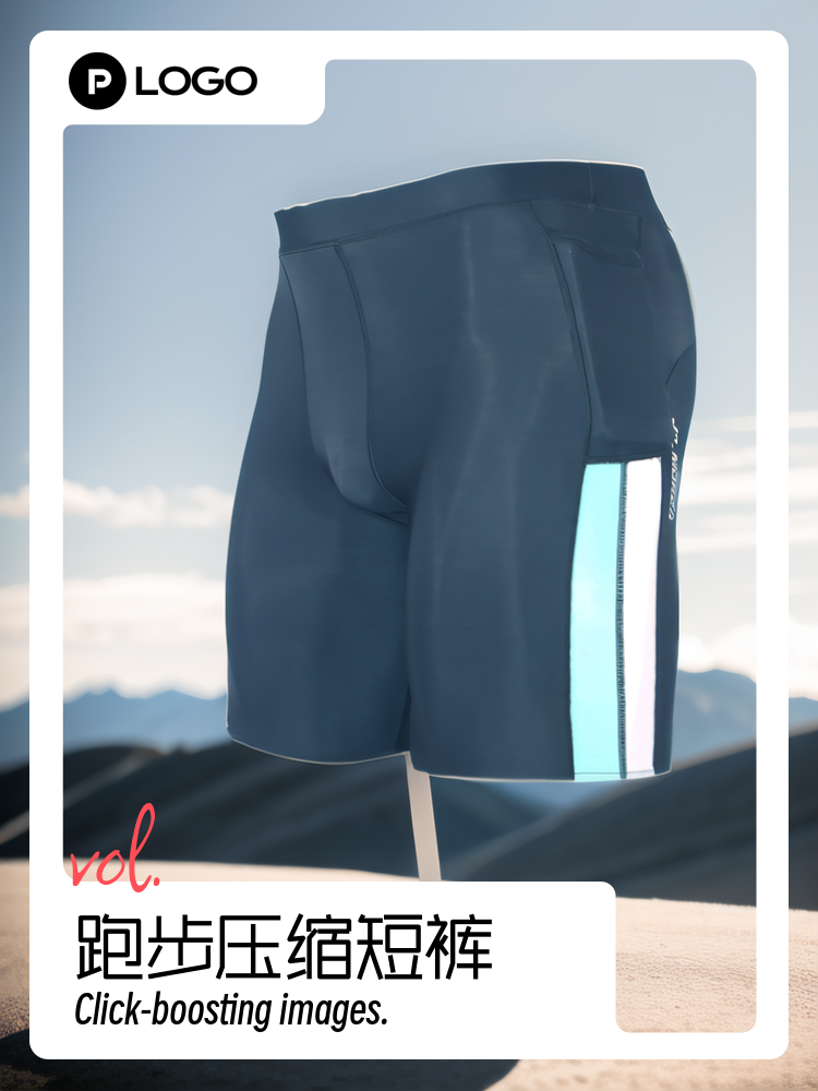 紧身压缩锦纶弹力紧身运动裤