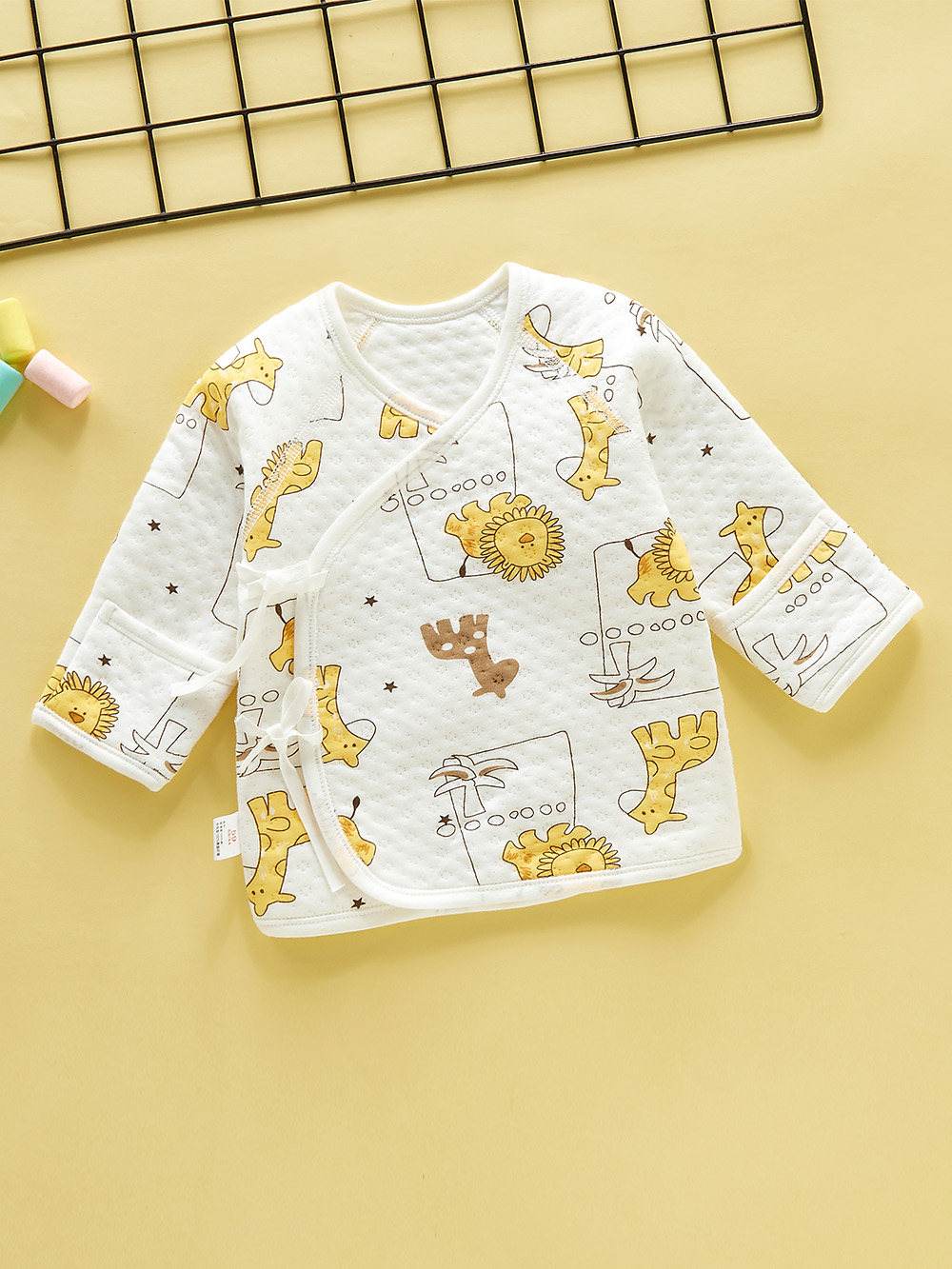 NEWBORN BABY THERMAL UNDERWEAR HALF BACK AUTUMN AND WINTER COTTON KIMONO TOPS FULL MOON BABY BASE CLOTHES BONELESS PAJAMAS