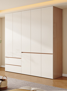 衣柜卧室家用实木柜子简约现代简易大衣橱分段式经济型定制挂衣柜