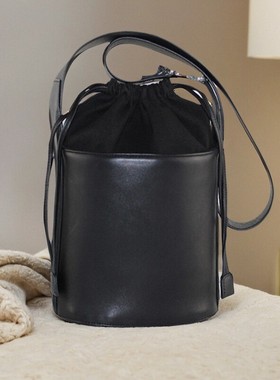 ACNC LEGEND 水染头层牛皮水桶包时尚潮款圆柱抽绳单肩包手提挂包