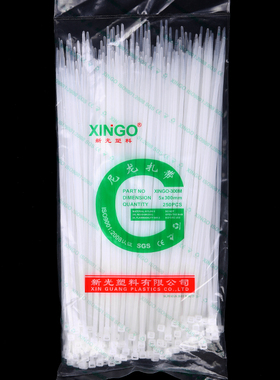 新光尼龙扎带5*300五金 塑料固定条 自锁式束线带 3.6MM宽 250条