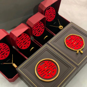 假五金首饰一套结婚彷真黄金手镯假三金订婚摆台套装 沙金五件套