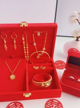 彷三金首饰一套婚礼假金订婚黄金