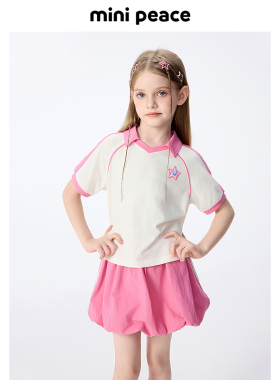MINIPEACE太平鸟童装女童运动套装夏季新款儿童polo短裙两件套
