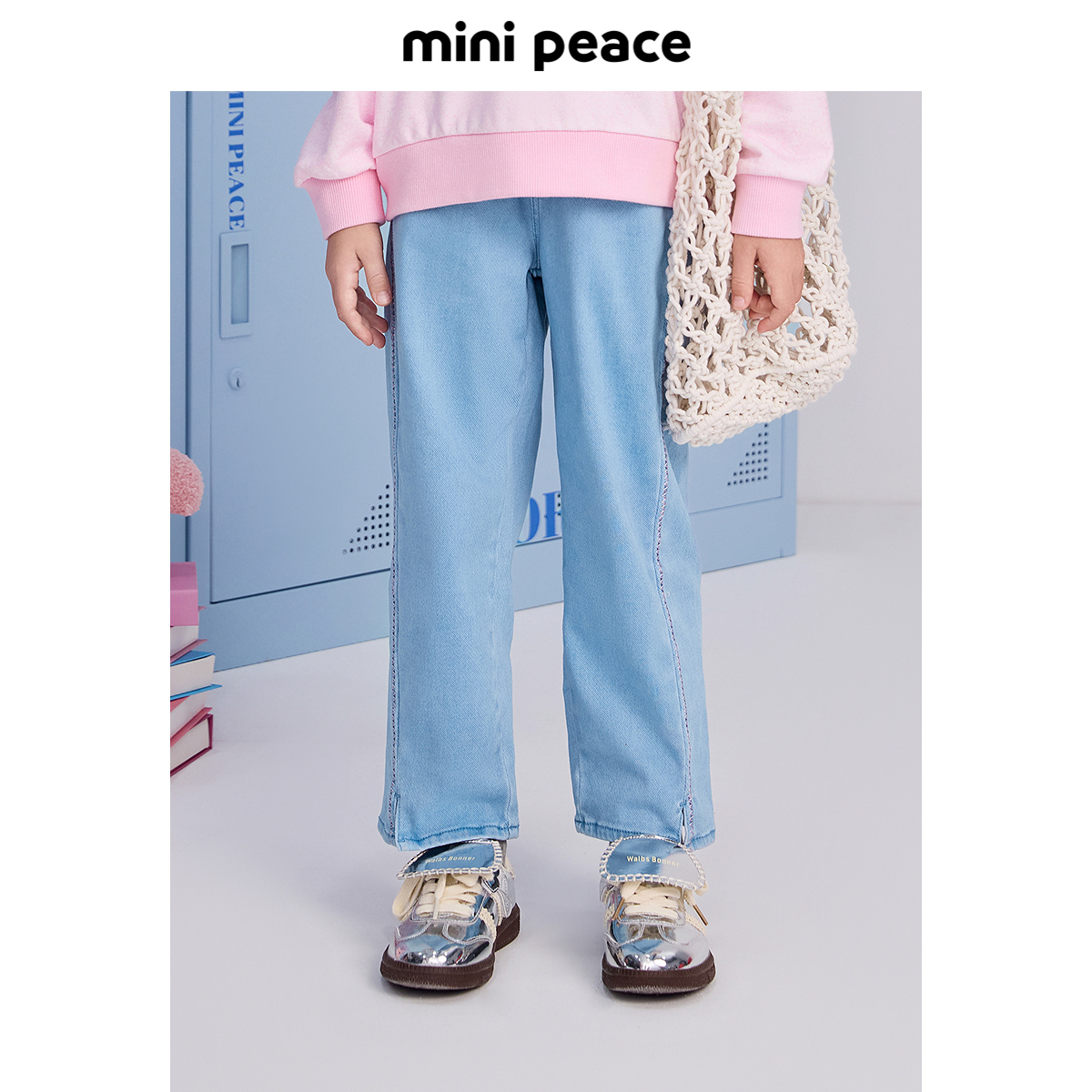 【专柜同款】MINIPEACE太平鸟童装女童牛仔裤春季儿童直筒裤子