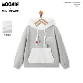 MINIPEACE×姆明合作系列女童连帽卫衣秋冬装 儿童假两件套头上衣
