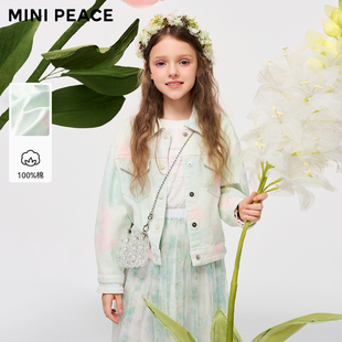 【专柜同款】MINIPEACE太平鸟童装女童春款牛仔夹克外套上衣洋气