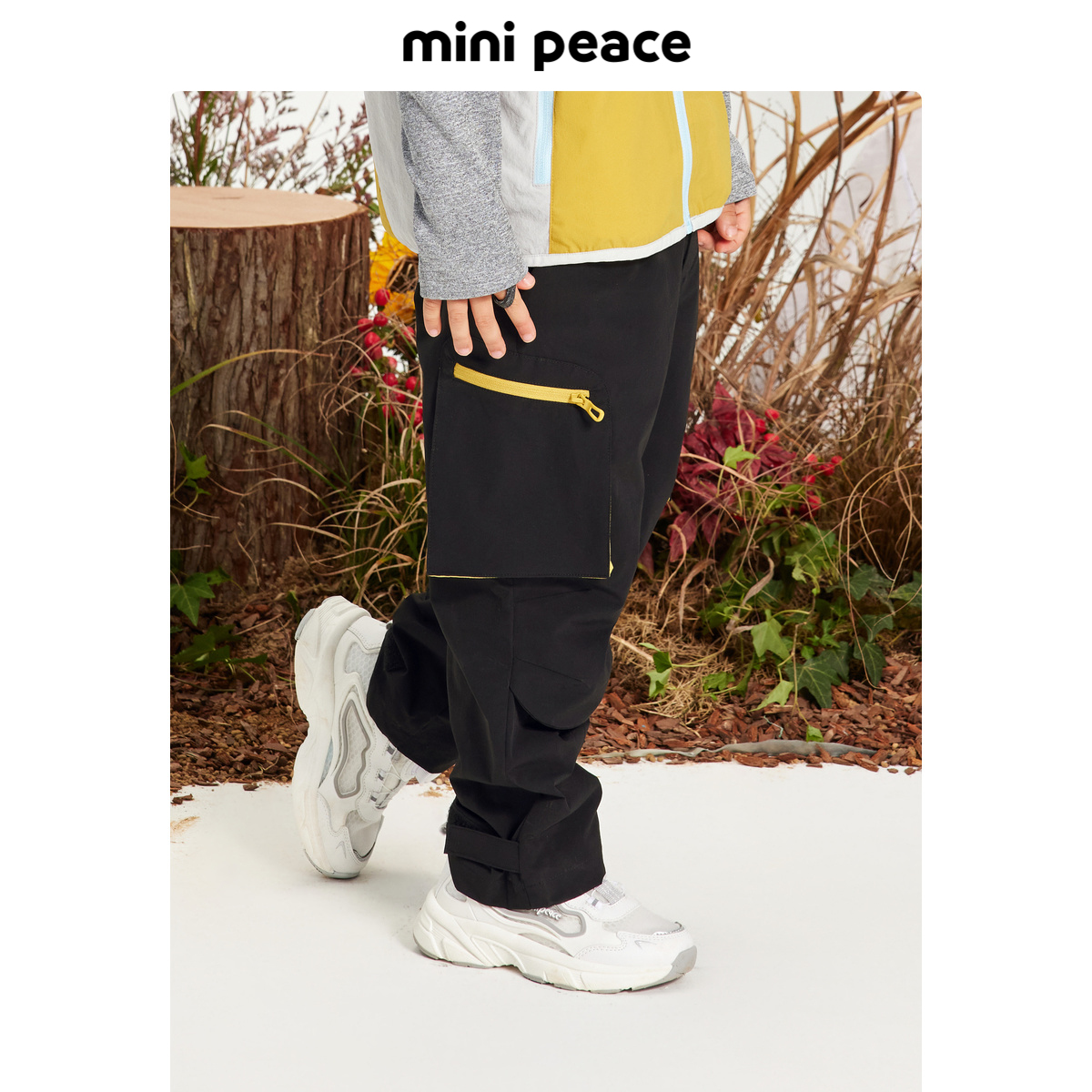 【专柜同款】MINIPEACE太平鸟童装男童工装裤秋季新款撞色长裤潮