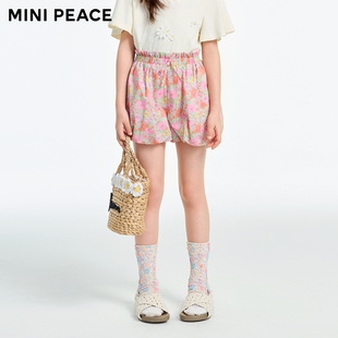 专柜同款 夏季 MINIPEACE Liberty系列女童花苞裤 碎花女孩短裤