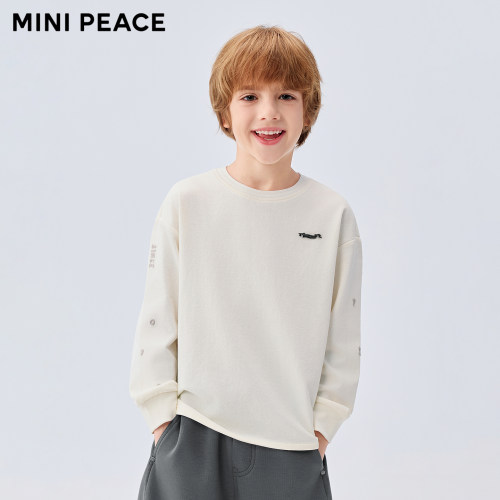 【专柜同款】MINIPEACE太平鸟童装男童长袖T恤春秋装打底衫透气新