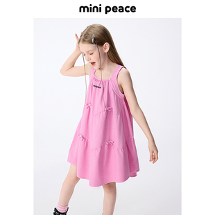 【时尚系列】MINIPEACE太平鸟童装女童裙子夏新款背心吊带连衣裙