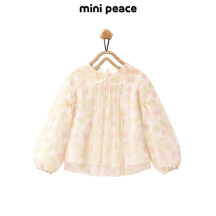 MINIPEACE太平鸟童装 女童长袖 T恤薄上衣儿童春装 甜美新款
