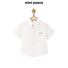 【专柜同款】MINIPEACE太平鸟童装男童白色短袖衬衫衬衣花童婚礼