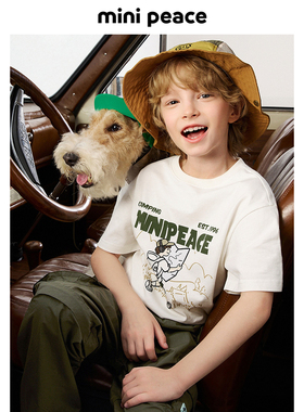 [吸湿速干]MINIPEACE太平鸟童装男童户外短袖T恤儿童夏装上衣洋气