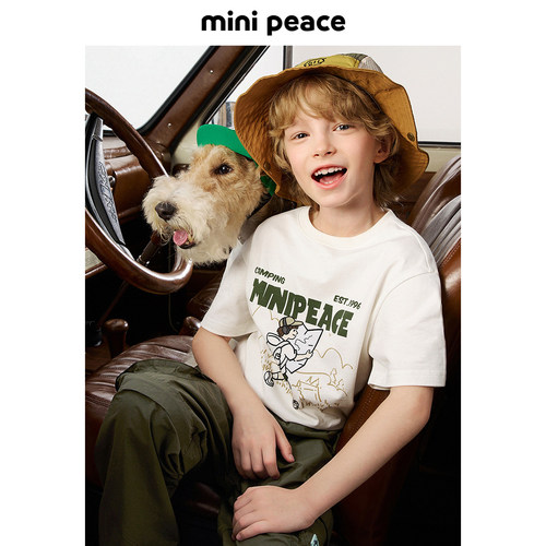 [吸湿速干]MINIPEACE太平鸟童装男童户外短袖T恤儿童夏装上衣洋气