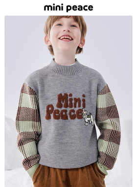 MINIPEACE太平鸟童装男童插肩袖毛衣儿童毛套衫针织衫内搭打底新