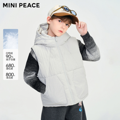 【轻薄系列】MINIPEACE太平鸟童装男童羽绒马夹儿童简潮羽绒背心
