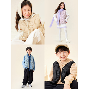 【轻薄系列】太平鸟童装儿童羽绒服男童女童轻薄羽绒马甲三防秋冬