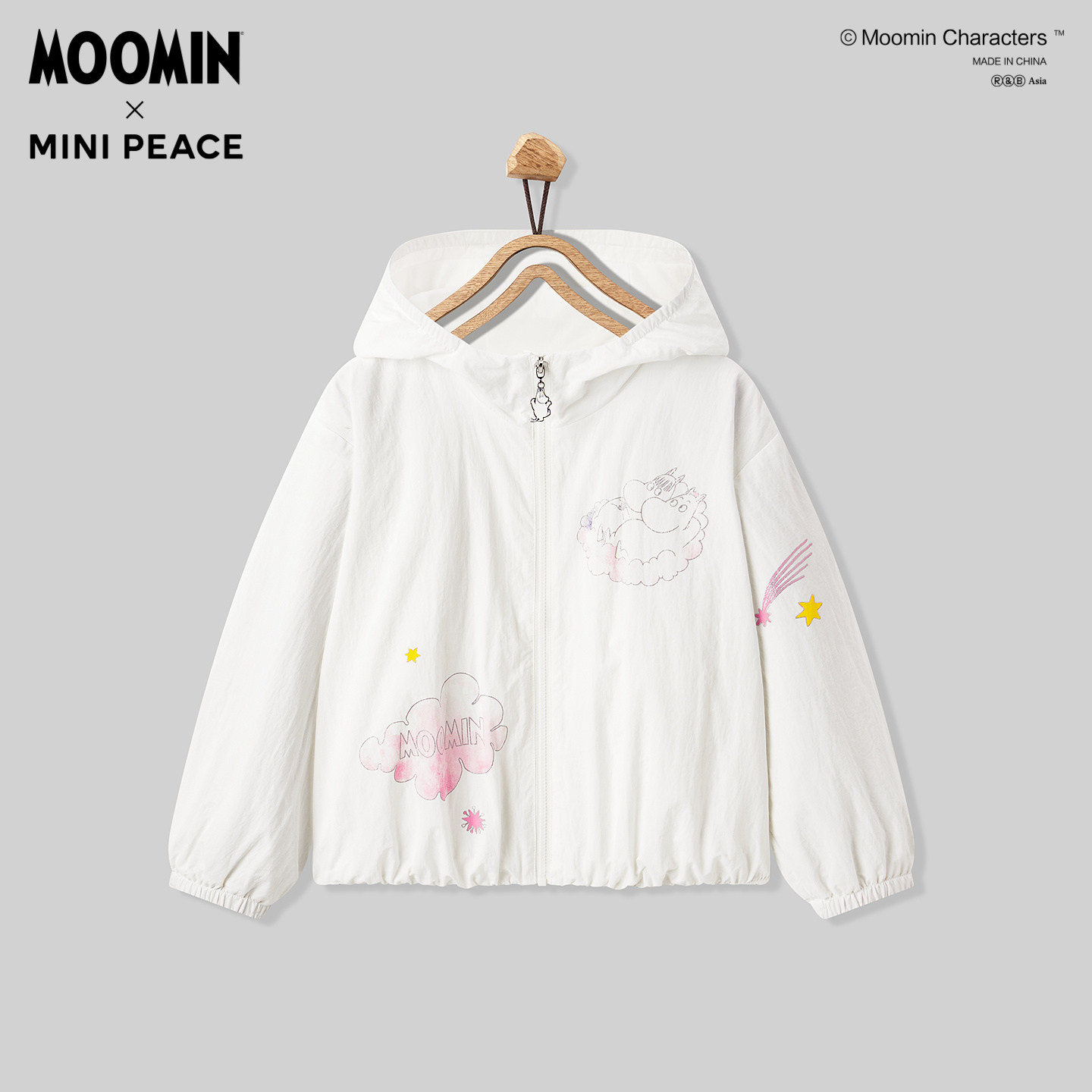 MINIPEACE&times;姆明合作系列女童肌理外套儿童秋冬装夹克连帽上衣新