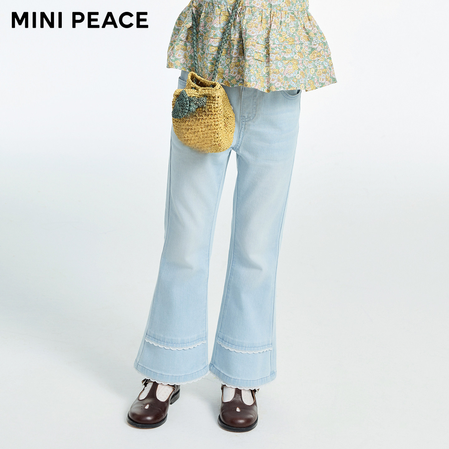 [专柜同款]MINIPEACE太平鸟童装女童牛仔裤夏季薄款儿童喇叭裤