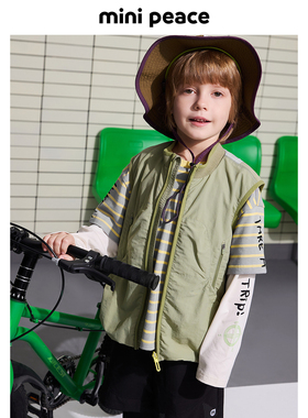 【专柜同款】MINIPEACE太平鸟童装男童廓形马甲儿童无袖外套春装