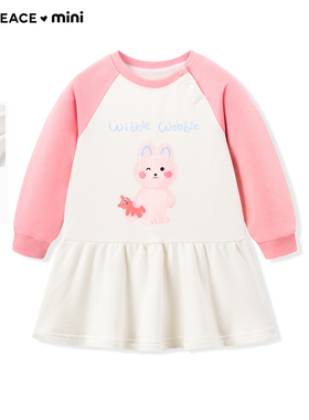 【专柜同款】MINIPEACE太平鸟童装幼童连衣裙秋冬女宝休闲卫衣裙