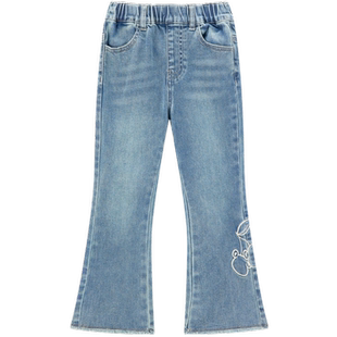 【专柜同款】MINIPEACE太平鸟童装儿童牛仔裤女秋季甜美喇叭长裤
