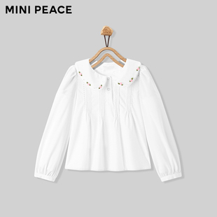 女童衬衫 MINIPEACE太平鸟童装 春秋儿童娃娃领上衣新 专柜同款