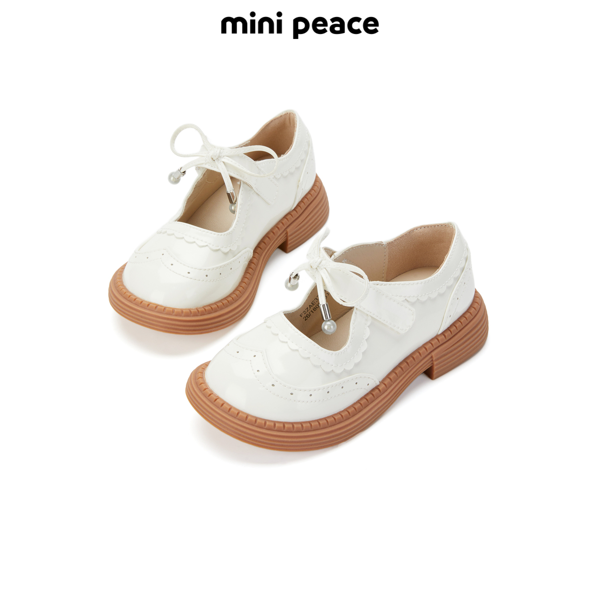 【专柜同款】MINIPEACE太平鸟童装女童单鞋蝴蝶结儿童小皮鞋新款