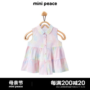 新 minipeace太平鸟童装 专柜同款 女童上衣女童无袖 T恤宝宝夏装