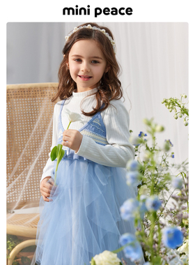 【专柜同款时尚系列】太平鸟童装女童连衣裙秋季儿童毛衫纱裙