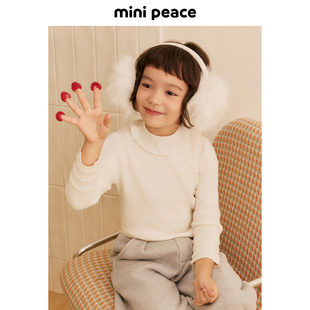 【专柜同款】MINIPEACE太平鸟童装纯色半高领女童毛衣内搭针织衫