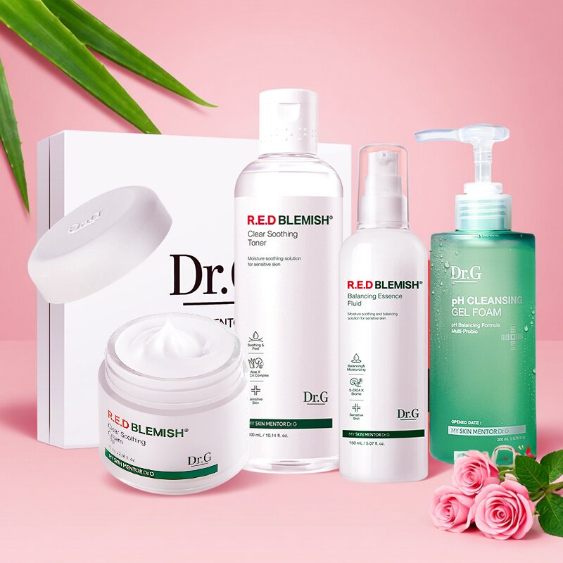 韩国Dr.G舒润套装水乳液面霜三件套舒缓补水保湿秋冬季护肤品正品