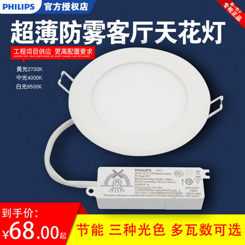飞利浦LED超薄防雾筒灯12W/13W