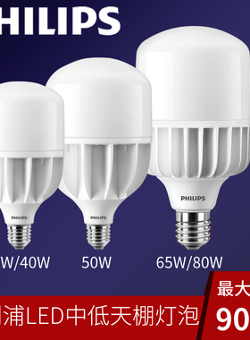 飞利浦led大功率球泡E27E40节能灯照明天棚灯泡24w40W50W65W80W