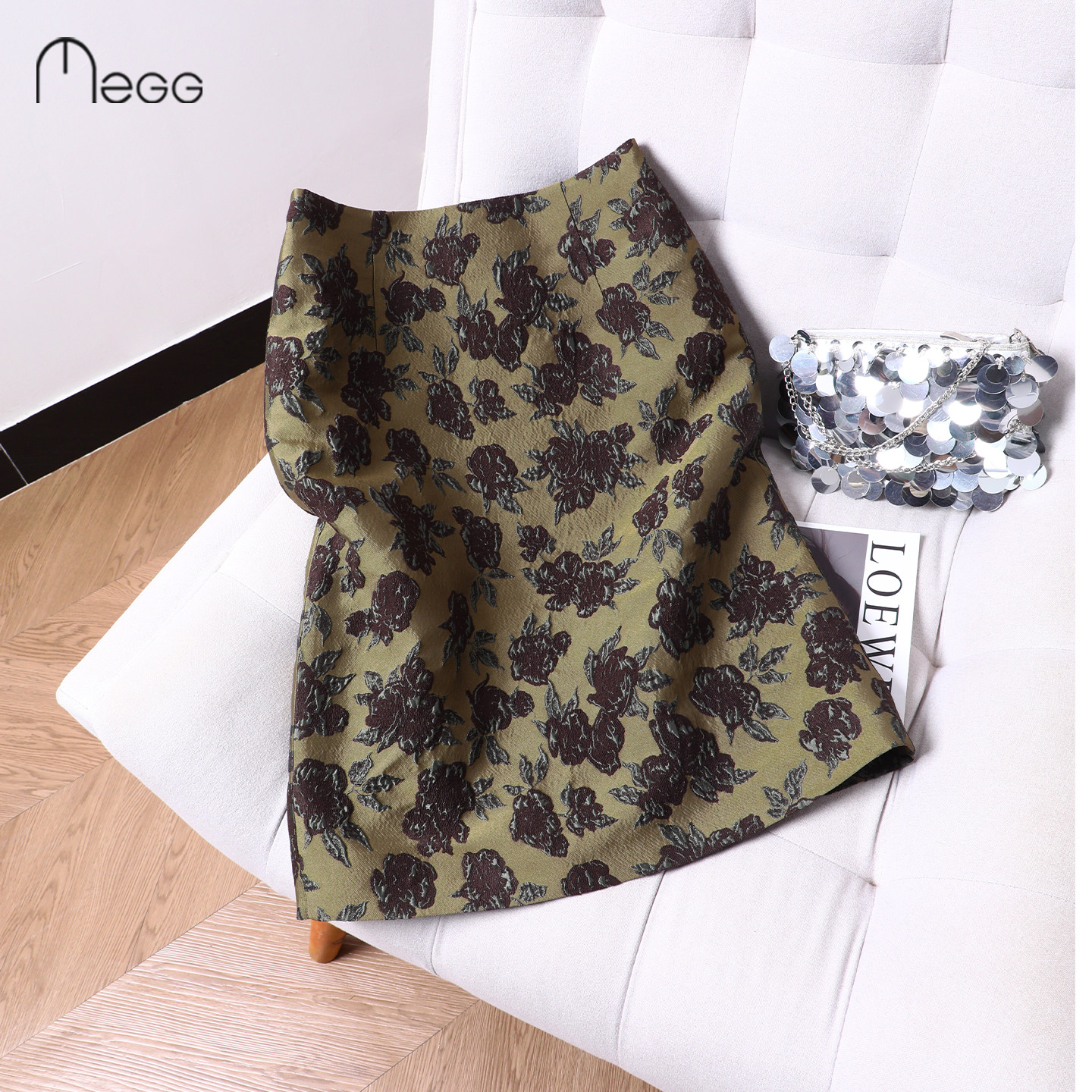 木子格格 高知小众提花半身裙2026春季新款花朵显瘦包臀直筒半裙,女装/女士精品,半身裙,淘宝优惠券,粉丝福利购,淘宝优惠卷