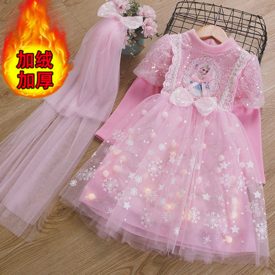 女连衣裙公主冬蕾丝珍珠