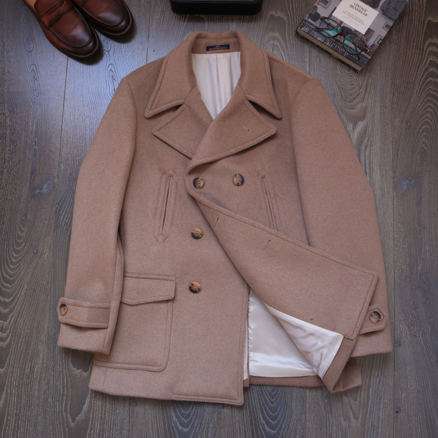 CAILENOW秋冬绅士经典复古羊绒重磅羊毛呢海军双排扣派克外套大衣,男装,毛呢大衣,淘宝优惠券,粉丝福利购,淘宝优惠卷