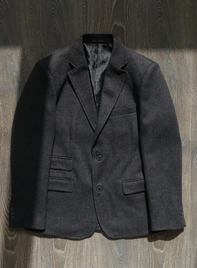 CAILENOW  谢尔比同款复古粗花呢羊毛人字纹黑灰色浴血黑帮男西装