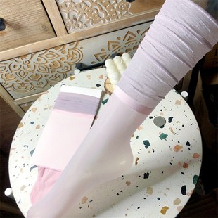网纱中筒袜透明日系甜美花边 18元 包邮 夏季 仙女拼接堆堆袜超薄款