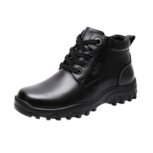 3513巡洋舰羊毛皮靴男冬季棉皮鞋短靴皮毛一体保暖高帮皮鞋马丁靴