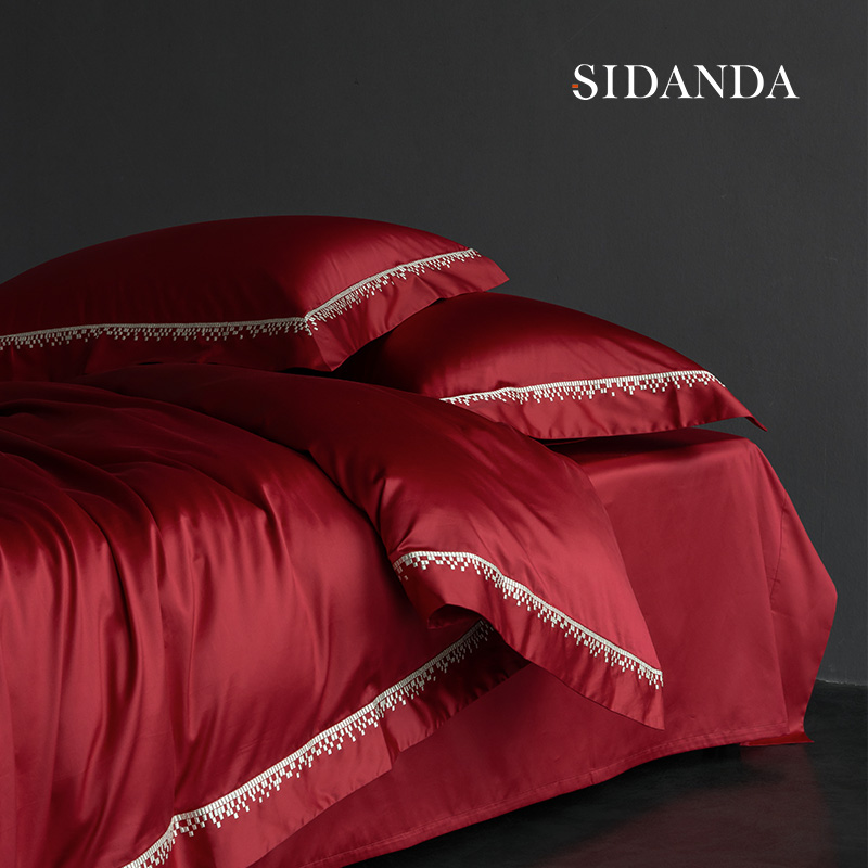 SIDANDA红色婚庆四件套140支全棉