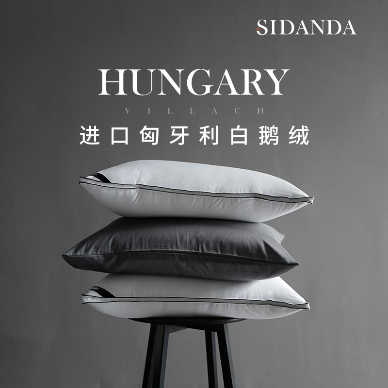 匈牙利进口95%白鹅绒枕头