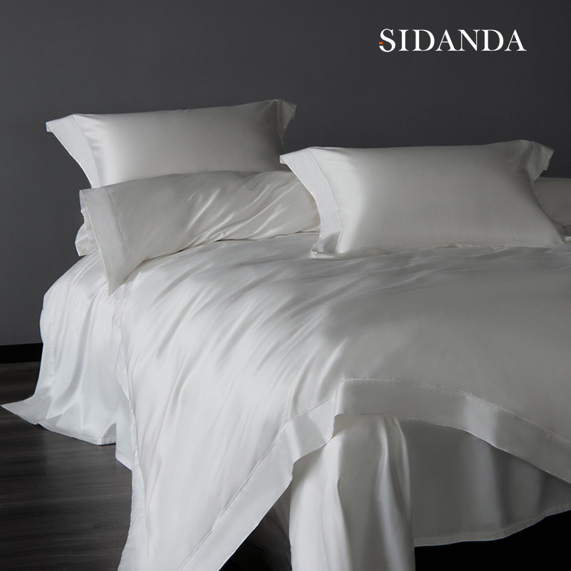 SIDANDA140支进口匹马棉四件套全棉简约法式纯白色轻奢纯棉床品