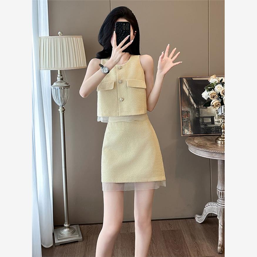 夏季无袖气质名媛女神范