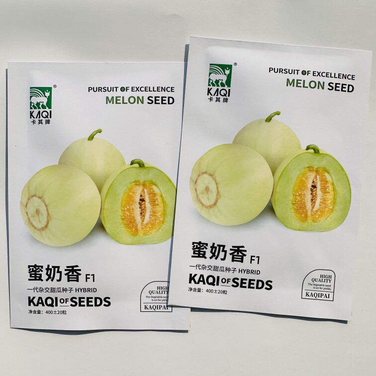 卡其蜜奶香早熟甜瓜种子苹果型果皮淡绿微黄果肉浅绿色甜瓜基地